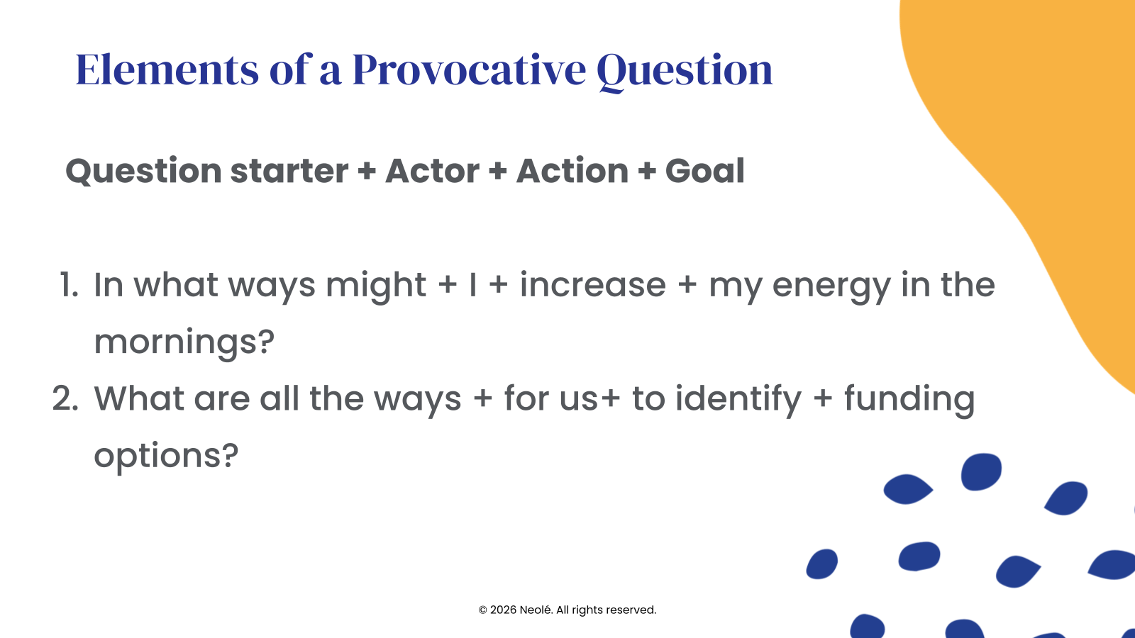 Provocative question formula